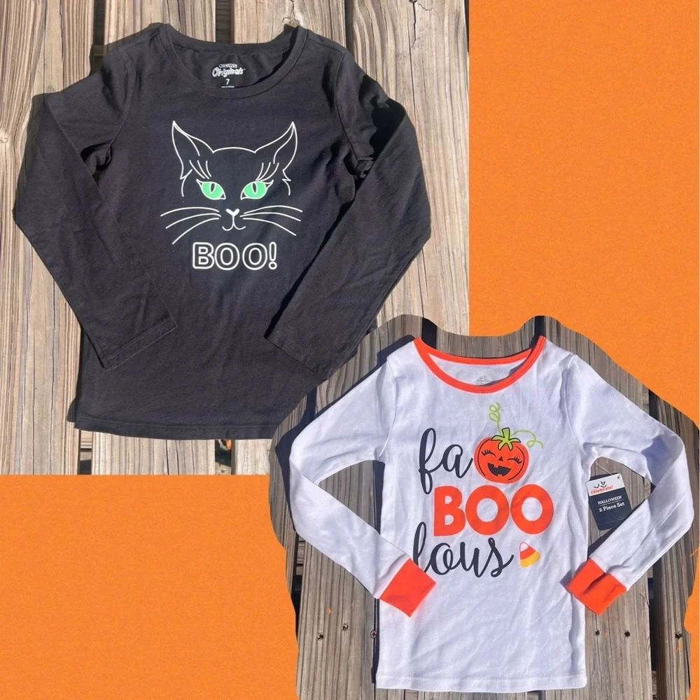 - 2 Halloween Tops SZ 7 Bundle! E/NEW